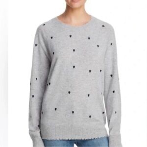 ❤️❤️Aqua Cashmere grey sweater with blue hearts. In excellent condition!!!!!❤️❤️